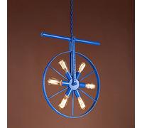 Wmmner Suspension À Roue Vintage, Industriel Rétro, Luminaire Suspendu Au Plafond En Fer Antique, Lampes Suspendues Rustiques Pour Table À Manger Cuisine Îlot Salon Bar/Bleu
