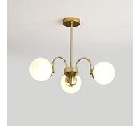 Wmmner Suspension, Applique Murale À Trois Têteslustre de Salle À Manger∣- Lampe de Plafond de Chambre À Coucher Moderne de Conception de Coude∣Hardware Ball Glass Living Room Decor Luminaire Lampe de