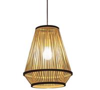 Wmmner Suspension En Bambou Tissée À La Main, Chaner À Tête Unique En Rotin, 1 Lilampe Suspendue de Plafond Crème Ght Avec Cordon 60 Pouces, Pour Salon Chambre Restaurant Café Bar Club