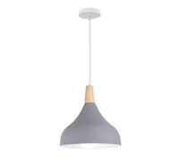 Wmmner Suspension En Bois Nordique Lampe de Plafond Art Déco E27 Luminaire Suspendu, Sus Modernelampes Suspendues E27 Droplights Pour Salle À Manger Îlot de Cuisine Mini Lustre (Bleu)/Gris