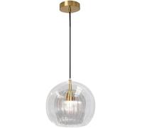 Wmmner Suspension En Verre Soufflé Ambré Cuisine Îlot Porche Lumière Boule Sphérique Double Verre Clair Ferme Plafond Suspension Lampe V-Intage Ilustre Industriel, Suspension de Plafond À Led/Une Coul