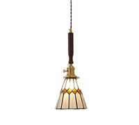 Wmmner Suspension Japonaise Rustique En Laiton Et Verre, Abat-Jour En Verre Artisanal, Lampe Suspendue Au Plafond, Salle À Manger, Chambre À Coucher, Rétro, Nostalgique, Petit Lustre de Plafond, Vie I