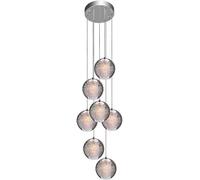 Wmmner Suspension Led Réglable, Suspension Boule En Cristal K9, Lustre Réglable En Hauteur Pour Salon, Table À Manger, Escalier, Chambre, Plafonnier/A/7 Lumières