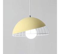 Wmmner Suspension Semi-Circulaire Simple, Créative, Lustrearon, Élégant, Personnalisé, Suspension Pour Salon de Thé, Lampe Suspendue À 1 Lumière, Luminaire Minimaliste En Métal/Jaune