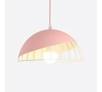 Wmmner Suspension Semi-Circulaire Simple, Créative, Lustrearon, Élégant, Personnalisé, Suspension Pour Salon de Thé, Lampe Suspendue À 1 Lumière, Luminaire Minimaliste En Métal/Rose