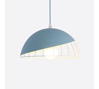 Wmmner Suspension Semi-Circulaire Simple, Créative, Lustrearon, Élégant, Personnalisé, Suspension Pour Salon de Thé, Lampe Suspendue À 1 Lumière, Luminaire Minimaliste En Métal/Bleu