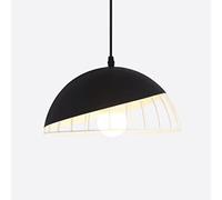 Wmmner Suspension Semi-Circulaire Simple, Créative, Lustrearon, Élégant, Personnalisé, Suspension Pour Salon de Thé, Lampe Suspendue À 1 Lumière, Luminaire Minimaliste En Métal/Noir