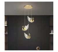 Wmmner Suspensions Nordiques En Forme de Cygne À Led, Lustre Créatif de Luxe, Lampe Suspendue de Chevet, Luminaires Pour Restaurant Et Escalier, Moderne/Blanc Froid/3 Têtes