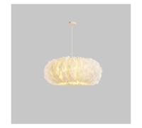 Wmmner Suspensions Nordiques Simples En Plumes, Lustre de Chambre À Coucher, Led E27, Chambre de Fille, Princesse, Décoration D'Intérieur Pour Enfants, Luminaires, Vintage/Blanc Froid/50 Cm