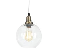 Wmmner Suspensions Vintage Bronze Industriel En Verre Transparent Abat-Jour Lustre Éclairage, Plafonniers Suspendus Réglables Pour Îlot de Cuisine (A)/B