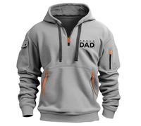 Wmmner Sweat À Capuche Demi-Zip Pour Hommes Grand Et Grand Graphique Élégant Pocket Contrast Zipper Comfy Jumper Pullover Workout Gym Hommes Mode Outdoor Leisure Hoodie Sweatshirts/Gris/L