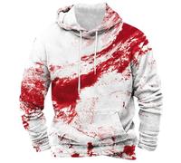 Wmmner Sweat À Capuche Pour Homme Blood Splatter Halloween Printed, Cool Graphic Draw Stpocket Regular Fit Sweat-Shirt À Capuche À Manches Longues Outdoor Casual Fashion Fresh Look/Sang D'Art/L