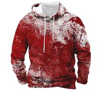 Wmmner Sweat À Capuche Pour Homme Blood Splatter Halloween Printed, Cool Graphic Draw Stpocket Regular Fit Sweat-Shirt À Capuche À Manches Longues Outdoor Casual Fashion Fresh Look/Schéma Sanguin/Xl