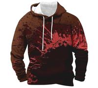Wmmner Sweat À Capuche Pour Homme Blood Splatter Halloween Printed, Cool Graphic Draw Stpocket Regular Fit Sweat-Shirt À Capuche À Manches Longues Outdoor Casual Fashion Fresh Look/Scream Bloody/M