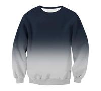 Wmmner Sweat-Shirts Dégradés Pour Hommes T-Shirts D'Extérieur Classiques À Manches Longues Hauts Décontractés Chemises Tendance Pull À Col Rond À La Mode Pour Hommes/Noir/M