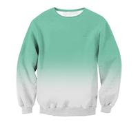 Wmmner Sweat-Shirts Dégradés Pour Hommes T-Shirts D'Extérieur Classiques À Manches Longues Hauts Décontractés Chemises Tendance Pull À Col Rond À La Mode Pour Hommes/Vert Menthe/Xxl