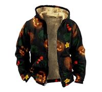 Wmmner Sweats À Capuche Halloween Pour Hommes Sweats À Capuche Effrayants À Fermeture Éclair Intégrale Et Visage de Citrouille Sweats À Capuche À Manches Longues Avec Poche/Gris/M