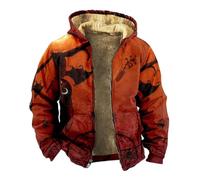 Wmmner Sweats À Capuche Halloween Pour Hommes Sweats À Capuche Effrayants À Fermeture Éclair Intégrale Et Visage de Citrouille Sweats À Capuche À Manches Longues Avec Poche/Orange/M