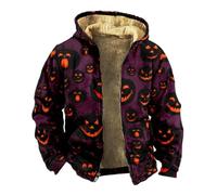 Wmmner Sweats À Capuche Halloween Pour Hommes Sweats À Capuche Effrayants Avec Imprimé Citrouille Et Fermeture Éclair Intégrale Pulls À Capuche À Manches Longues Avec Poche/Violet 2/M