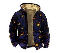 Wmmner Sweats À Capuche Halloween Pour Hommes Sweats À Capuche Effrayants Avec Imprimé Citrouille Et Fermeture Éclair Intégrale Pulls À Capuche À Manches Longues Avec Poche/Violet 3/M
