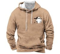 Wmmner Sweats À Capuche Halloween Pour Hommes Sweats À Capuche Fantômes Et Chauves-Souris Avec Poche Sweats À Capuche Effrayants Avec Imprimé Graphique Pulls À Manches Longues/Kaki/L