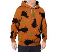 Wmmner Sweats À Capuche Halloween Pour Hommes Sweats Effrayants Avec Poche Imprimé Araignée Sweats À Capuche À Manches Longues Pulls À Capuche/Orange2/5Xl