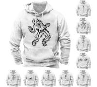 Wmmner Sweats À Capuche Halloween Pour Hommes Sweatshirts Imprimés Crâne Avec Poches Sweats À Capuche Graphiques Pulls À Manches Longues Décontractés/Blanc 2/Xl