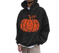 Wmmner Sweats À Capuche Halloween Pour Hommes Sweatshirts Jack O' Lantern T-Shirts À Capuche Imprimés Citrouille Pulls À Capuche À Manches Longues Et Poche/Noir/S