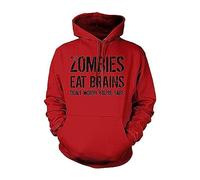 Wmmner Sweats À Capuche Halloween Pour Hommes Zombies Eat Brains Don'T Worry You'Re Safe Sweats À Capuche Avec Poche Pulls À Manches Longues/Rouge/Xl