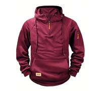 Wmmner Sweats À Capuche Pour Hommes Au Royaume-Uni Pulls À Capuche À Manches Longues, Fermeture Éclair 1/4, Couleur Unie, Cordon de Serrage, Multiples Poches, Entraînement Sportif, Survêtement de Gym,