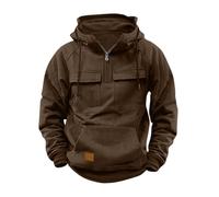 Wmmner Sweats À Capuche Pour Hommes Au Royaume-Uni Pulls À Capuche À Manches Longues, Fermeture Éclair 1/4, Couleur Unie, Cordon de Serrage, Multiples Poches, Entraînement Sportif, Survêtement de Gym,