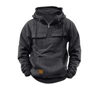 Wmmner Sweats À Capuche Pour Hommes Au Royaume-Uni Pulls À Capuche À Manches Longues, Fermeture Éclair 1/4, Couleur Unie, Cordon de Serrage, Multiples Poches, Entraînement Sportif, Survêtement de Gym,