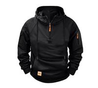 Wmmner Sweats À Capuche Pour Hommes Au Royaume-Uni Pulls À Capuche À Manches Longues, Fermeture Éclair 1/4, Couleur Unie, Cordon de Serrage, Multiples Poches, Entraînement Sportif, Survêtement de Gym,