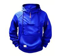 Wmmner Sweats À Capuche Pour Hommes Au Royaume-Uni Pulls À Capuche À Manches Longues, Fermeture Éclair 1/4, Couleur Unie, Cordon de Serrage, Multiples Poches, Entraînement Sportif, Survêtement de Gym,