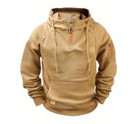 Wmmner Sweats À Capuche Pour Hommes Au Royaume-Uni Pulls À Capuche À Manches Longues, Fermeture Éclair 1/4, Couleur Unie, Cordon de Serrage, Multiples Poches, Entraînement Sportif, Survêtement de Gym,