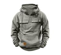 Wmmner Sweats À Capuche Pour Hommes Au Royaume-Uni Pulls À Capuche À Manches Longues, Fermeture Éclair 1/4, Couleur Unie, Cordon de Serrage, Multiples Poches, Entraînement Sportif, Survêtement de Gym,