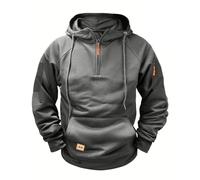 Wmmner Sweats À Capuche Pour Hommes Au Royaume-Uni Pulls À Capuche À Manches Longues, Fermeture Éclair 1/4, Couleur Unie, Cordon de Serrage, Multiples Poches, Entraînement Sportif, Survêtement de Gym,