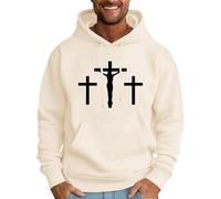 Wmmner Sweats À Capuche Pour Hommes Sweat À Capuche Christian Corss Faith Avec Poche Sweat Graphique 2025 Hiver Automne Pull À Manches Longues/Sweats À Capuche Beige Pour Hommes/L
