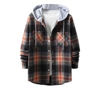 Wmmner Sweats À Capuche Pour Hommes Sweats Imprimés À Carreaux Hauts Patchwork Boutonnés Avec Poches Sweats Thermiques Automne-Hiver Sweats À Capuche À Manches Longues Blouse Pour Sortir Sweats de Ran