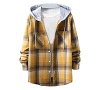 Wmmner Sweats À Capuche Pour Hommes Sweats Imprimés À Carreaux Hauts Patchwork Boutonnés Avec Poches Sweats Thermiques Automne-Hiver Sweats À Capuche À Manches Longues Blouse Pour Sortir Sweats de Ran