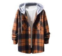 Wmmner Sweats À Capuche Pour Hommes Sweats Imprimés À Carreaux Hauts Patchwork Boutonnés Avec Poches Sweats Thermiques Automne-Hiver Sweats À Capuche À Manches Longues Blouse Pour Sortir Sweats de Ran
