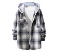 Wmmner Sweats À Capuche Pour Hommes Sweats Imprimés À Carreaux Hauts Patchwork Boutonnés Avec Poches Sweats Thermiques Automne-Hiver Sweats À Capuche À Manches Longues Blouse Pour Sortir Sweats de Ran