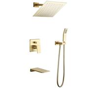 Wmmner Système de Robinet de Doucheensemble de Mélangeur, Appareils de Douche Degnoire Pomme de Douche À Effet Pluie de 8-10 Pouces Et Pommeau de Douche À Main Avec Robinet Degnoire En Cascade Kit de