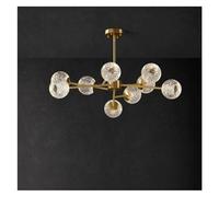 Wmmner Tout En Cuivre Moderne - Lustre À Led de Style Compatible Avec Le Salon Chambre À Coucher Salle À Manger Cuisine Lampe En Or Noir Luminaires Suspendus, Lampe Suspendue de Plafond À Led/Une Coul