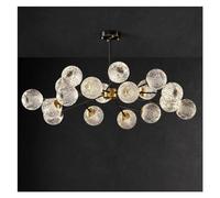 Wmmner Tout En Cuivre Moderne - Lustre À Led de Style Compatible Avec Le Salon Chambre À Coucher Salle À Manger Cuisine Lampe En Or Noir Luminaires Suspendus, Lampe Suspendue de Plafond À Led/Une Coul