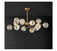 Wmmner Tout En Cuivre Moderne - Lustre À Led de Style Compatible Avec Le Salon Chambre À Coucher Salle À Manger Cuisine Lampe En Or Noir Luminaires Suspendus, Lampe Suspendue de Plafond À Led/Une Coul
