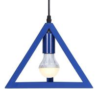 Wmmner Triangle Light - Lampe Suspendue En Fer Forgé Couleur Creuse Lustre de Plafond Industriel Cage En Métal Abat-Jour Suspension Éclairage/Bleu