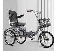 Wmmner Tricycle Senior, Tricycle Rickshaw Ride-On Avec Pédales, Grand Siège Réglable Avec Dossier Pliable, Avantet Freins Arrière, Tricycle Cruiser, Vélo À 3 Roues, Fourche Avant Hydraulique Ulz 00018
