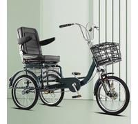 Wmmner Tricycle Senior, Tricycle Rickshaw Ride-On Avec Pédales, Grand Siège Réglable Avec Dossier Pliable, Avantet Freins Arrière, Tricycle Cruiser, Vélo À 3 Roues, Fourche Avant Hydraulique Ulz 00018
