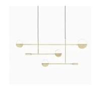 Wmmner V-Intage Chandelier Minimalist Restaurant Post-Modern Leaves Chandeliers Shop Line Lights Decorative Farmhouse Light, Led Ceiling Lamp/Or